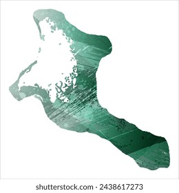 High detailed vector map. Kiribati. Watercolor style. Turquoise green color.