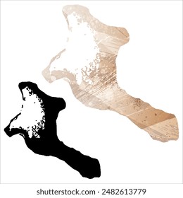 Detaillierte Karte der Vektorgrafik. Kiribati.