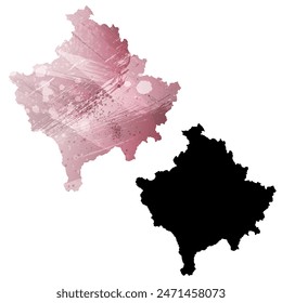 Mapa de Vector detallado. Kosovo.