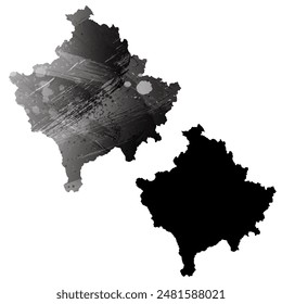 High detailed vector map. Kosovo.