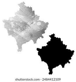 High detailed vector map. Kosovo.