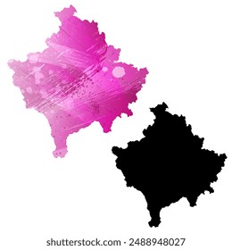 High detailed vector map. Kosovo.