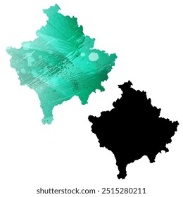 Alto mapa de Vector detallado. Kosovo.