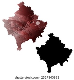 Detaillierte Vektorkarte mit hoher Auflösung. Kosovo.