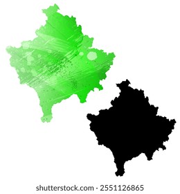 Mapa vetorial altamente detalhado. Kosovo.