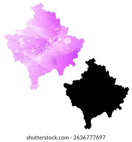 High detailed vector map. Kosovo.