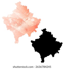 High detailed vector map. Kosovo.