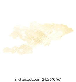 High detailed vector map. Kyrgyzstan. Watercolor style. Banana color. Pastel yellow. Delicate yellow.