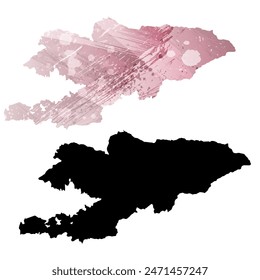 High detailed vector map. Kyrgyzstan.