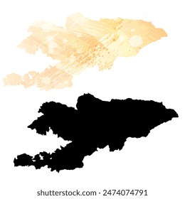 High detailed vector map. Kyrgyzstan.