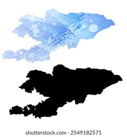 Mapa vetorial altamente detalhado. Quirguistão.
