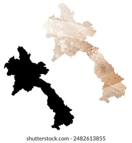 Mapa de Vector detallado. Laos.