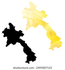 High detailed vector map. Laos.