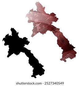 Alto mapa de Vector detallado. Laos.