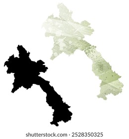 High detailed vector map. Laos.