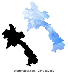 Mapa vetorial altamente detalhado. Laos.