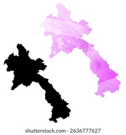 High detailed vector map. Laos.