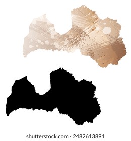 Mapa de Vector detallado. Letonia.