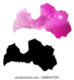 High detailed vector map. Latvia.