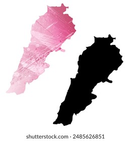 High detailed vector map. Lebanon.