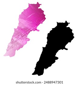 Mapa de Vector detallado. Líbano.