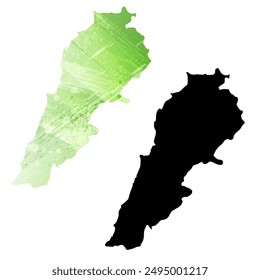 High detailed vector map. Lebanon.
