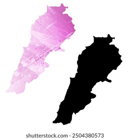 High detailed vector map. Lebanon.