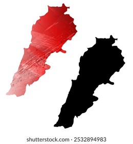 High detailed vector map. Lebanon.