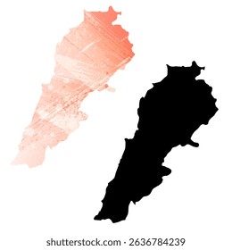 High detailed vector map. Lebanon.