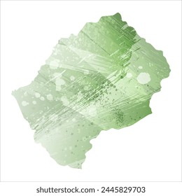 High detailed vector map. Lesotho.