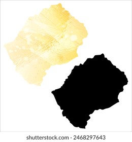 High detailed vector map. Lesotho.