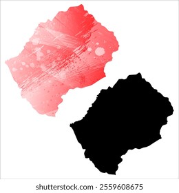 High detailed vector map. Lesotho.