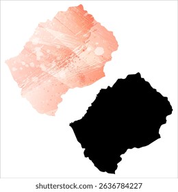 High detailed vector map. Lesotho.