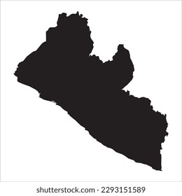 Mapa vectorial detallado alto. Liberia. Nuevo mapa 2023.