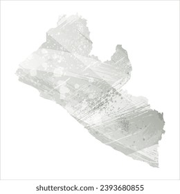 High detailed vector map. Liberia. Watercolor style. Agate gray.