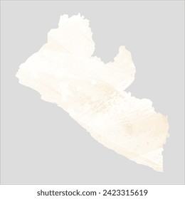 High detailed vector map. Liberia. Watercolor style. Banana color. Pastel yellow color.
