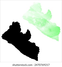 High detailed vector map. Liberia.