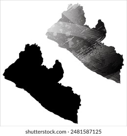 Mapa de Vector detallado. Liberia.