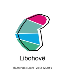 High detailed vector map of Libohove, colorful style with outline design, logotype element for template