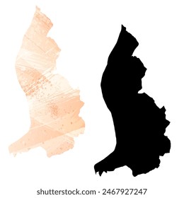 Mapa de Vector detallado. Liechtenstein.