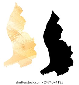 Mapa de Vector detallado. Liechtenstein.