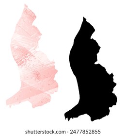Mapa de Vector detallado. Liechtenstein.