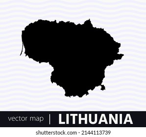 Mapa de vectores detallado alto - Lituania.