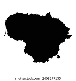 High detailed vector map. Lithuania. New 2024.