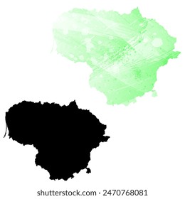 High detailed vector map. Lithuania.