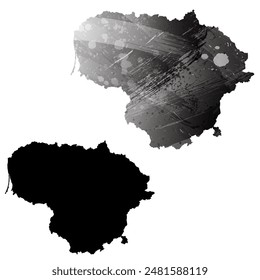 High detailed vector map. Lithuania.