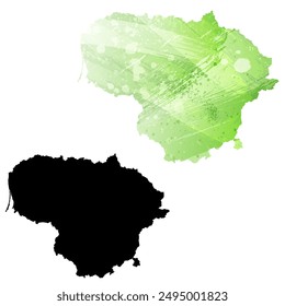 Mapa de Vector detallado. Lituania.