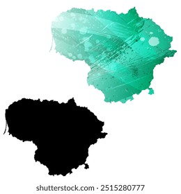 High detailed vector map. Lithuania.