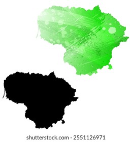 Mapa vetorial altamente detalhado. Lituânia.