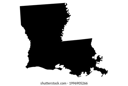 High detailed vector map - Louisiana